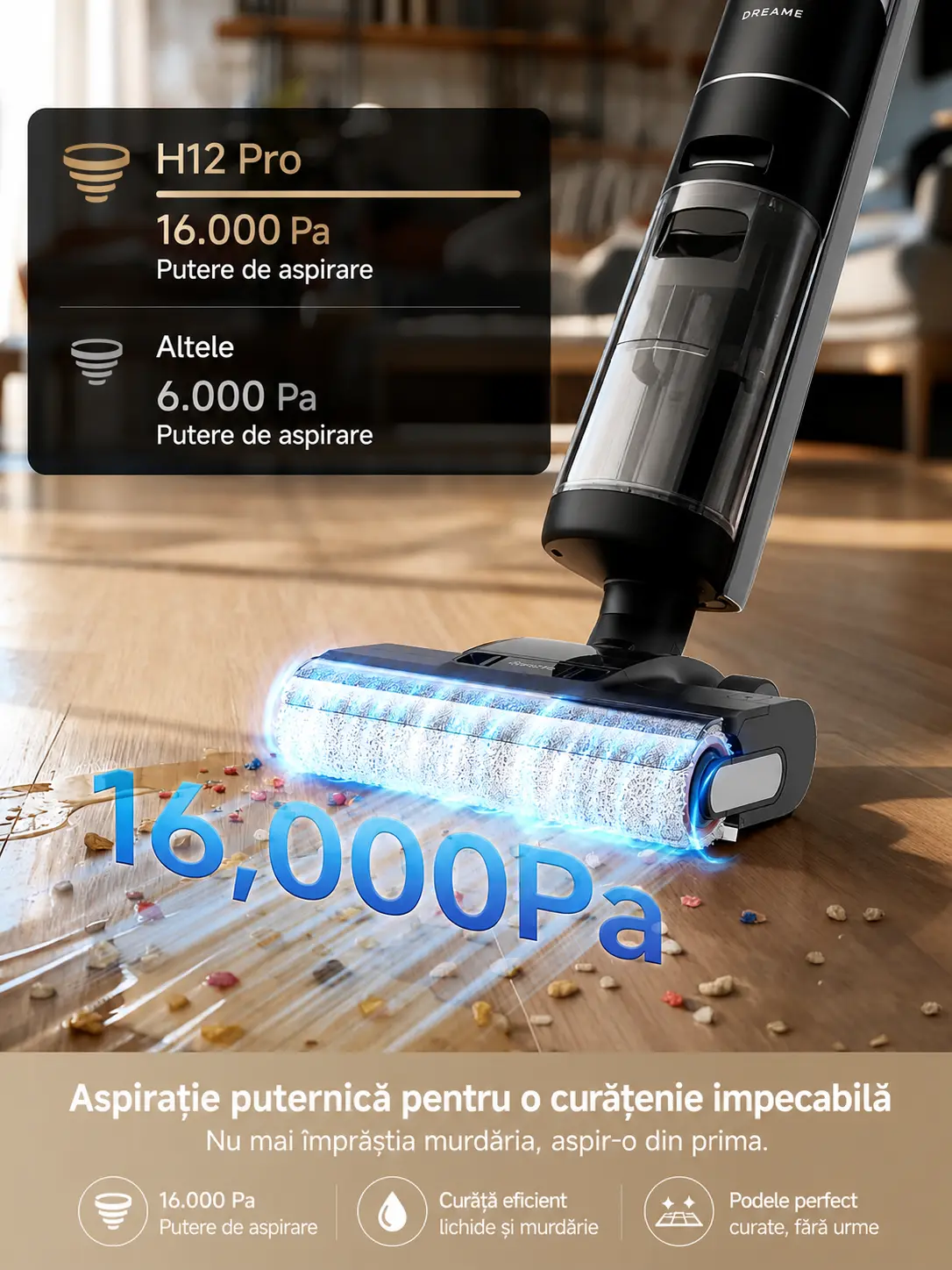 Dreame H12 Pro aspirator și mop 2-în-1, imagine 2