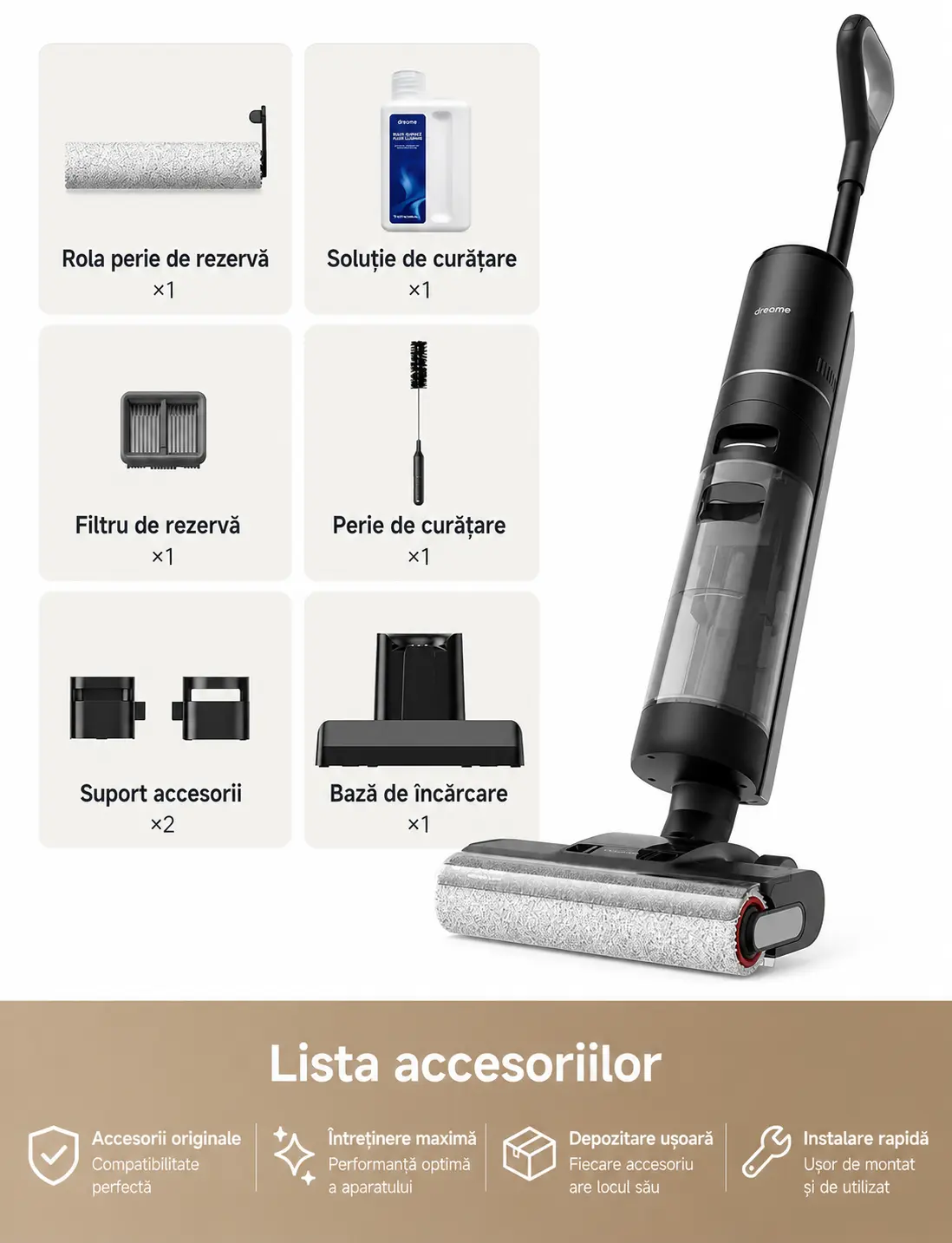 Dreame H12 Pro aspirator și mop 2-în-1, imagine 6